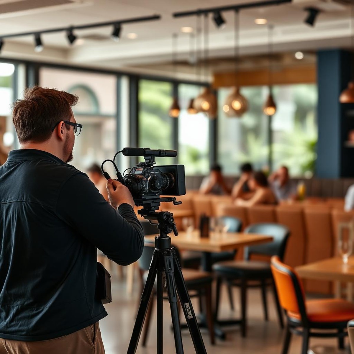 Content shoot in progress at a client location